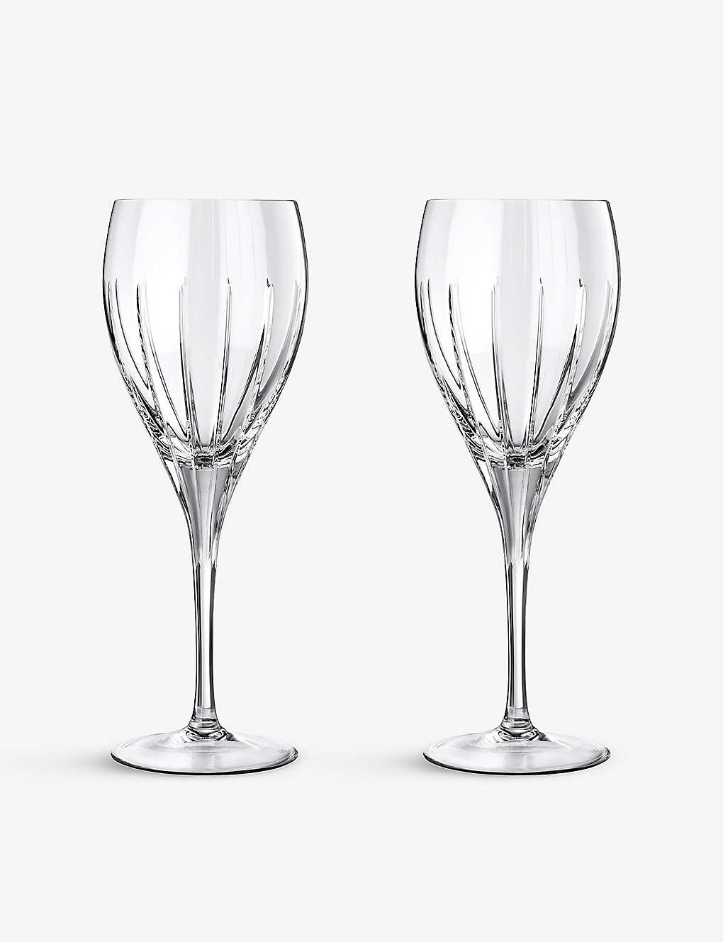 Christofle Set Of 2 Iriana Crystal Water Glasses (240ml) In Silver