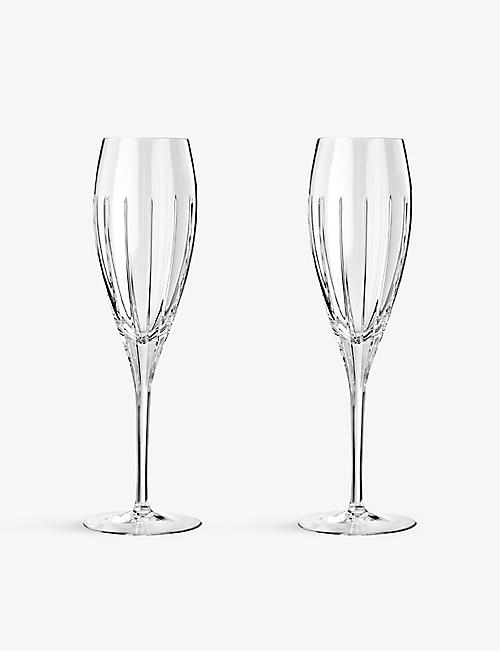 CHRISTOFLE: Iriana crystal champagne flutes set of two