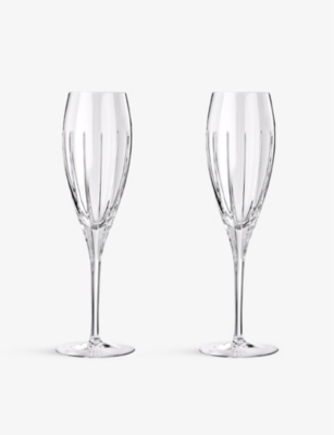 Christofle Iriana Crystal Champagne Flutes Set Of Two