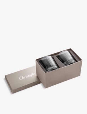Christofle Iriana Crystal Lowball Double Tumblers Set Of Two