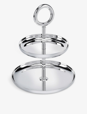 CHRISTOFLE: Vertigo two-tier silver-plated pastry stand