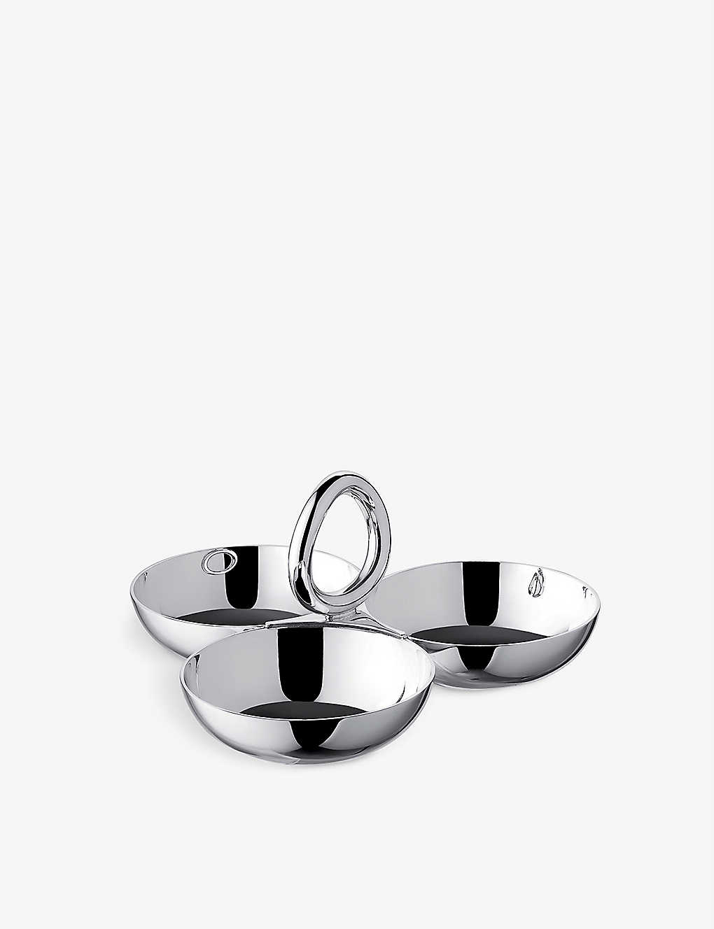 Christofle Vertigo Small Three-bowl Silver-plated Tray 8cm
