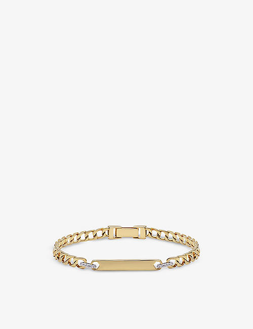 RACHEL JACKSON: ID 22ct yellow gold-plated sterling silver and white topaz bracelet