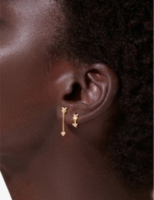 RACHEL JACKSON: Lovestruck recycled 9ct yellow-gold and diamond single drop earring