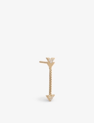 RACHEL JACKSON: Lovestruck recycled 9ct yellow-gold and diamond single drop earring