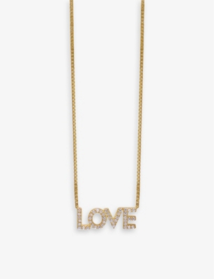 Rachel Jackson Womens Gold Lovestruck Recycled 9ct Yellow-gold And Diamond Necklace