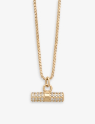 RACHEL JACKSON: T-bar recycled 9ct yellow-gold and diamond pendant necklace