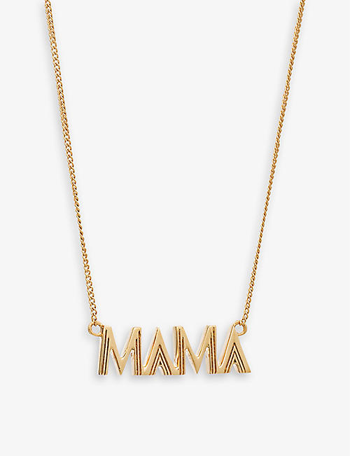 RACHEL JACKSON: Mama 22ct yellow gold-plated sterling silver necklace