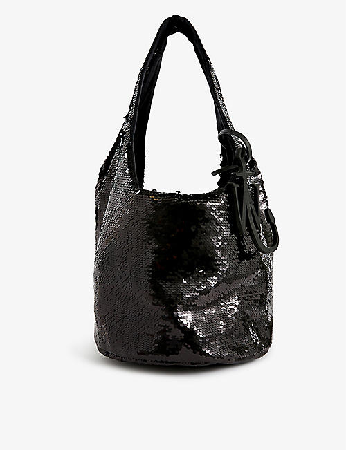 JW ANDERSON: Twister sequin-embellished woven top-handle bag