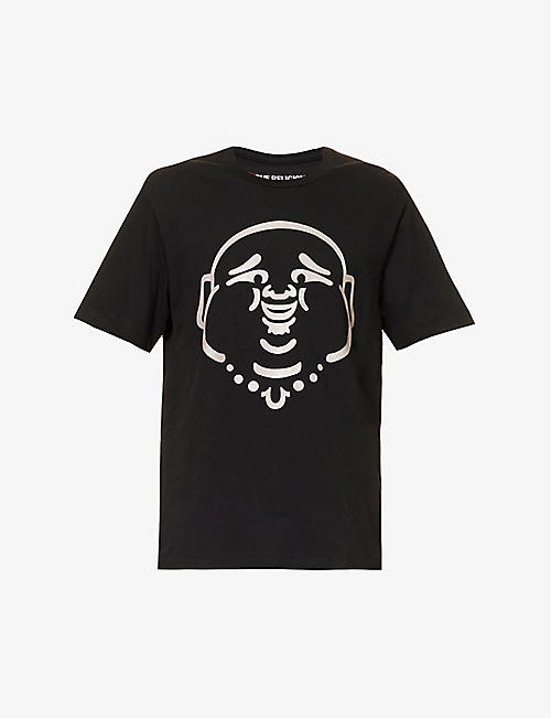 TRUE RELIGION: Buddha-print crewneck cotton-jersey T-shirt