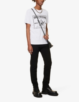 Shop True Religion Men's Optic White Mineral Branded-print Cotton-jersey T-shirt