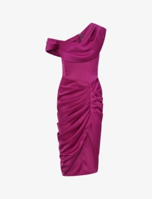 lavish alice ruched midi-dress