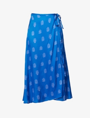 CIAO LUCIA - Tacci wrap-around satin midi skirt | Selfridges.com