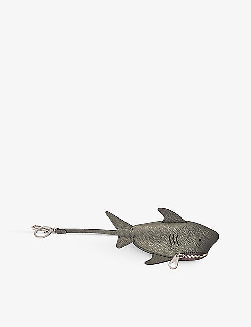 MULBERRY: Shark zip-pouch leather keyring
