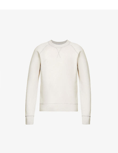 SUNSPEL: Contrast-seam crewneck cotton-jersey sweatshirt