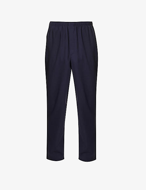 SUNSPEL: Straight-leg mid-rise cotton-poplin pyjama bottoms