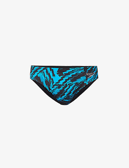 SPEEDO: Allover 7cm graphic-print stretch-woven swim briefs