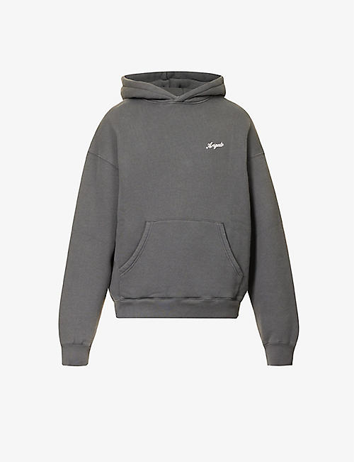 AXEL ARIGATO: Chain logo-embroidered relaxed-fit organic cotton-jersey hoody