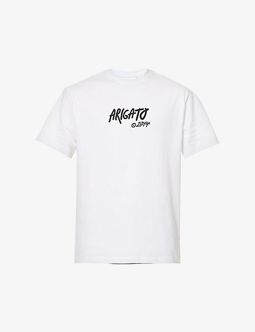 AXEL ARIGATO: Graffiti logo-print organic cotton-jersey T-shirt