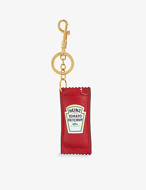 ANYA HINDMARCH: Heinz Ketchup logo-engraved leather keyring