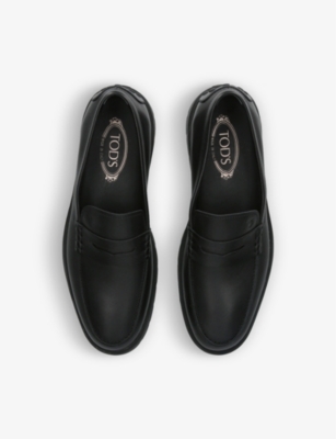 Tod's Gomma Leggero Leather Loafers In Black