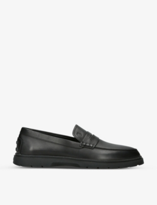 Tod's Gomma Leggero Leather Loafers In Black