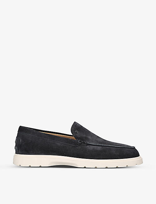TODS: Ibrido almond-toe suede loafers