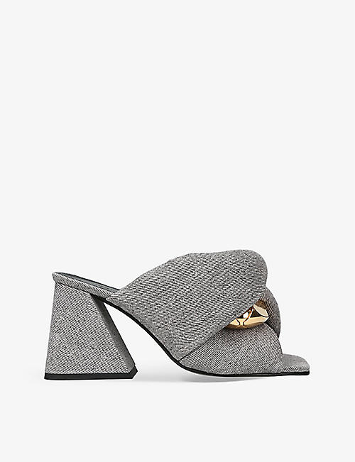 JW ANDERSON: Twisted chain-embellished leather heeled mules