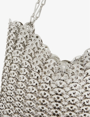 Shop Rabanne Womens Silver 1969 Brass Shoulder Bag