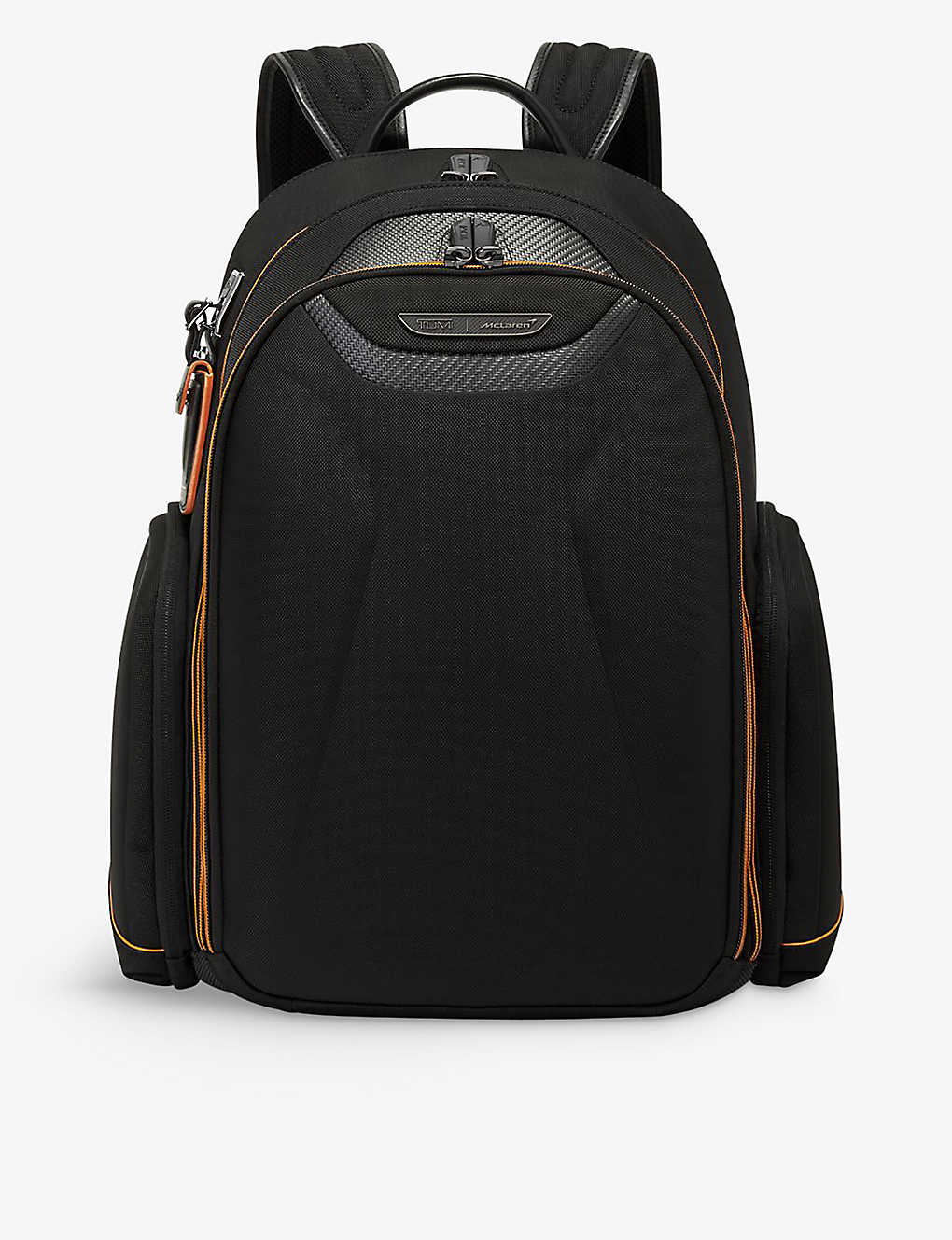 Tumi Mens Black Paddock Contrast-stitching Pocket Zip-up Woven Backpack
