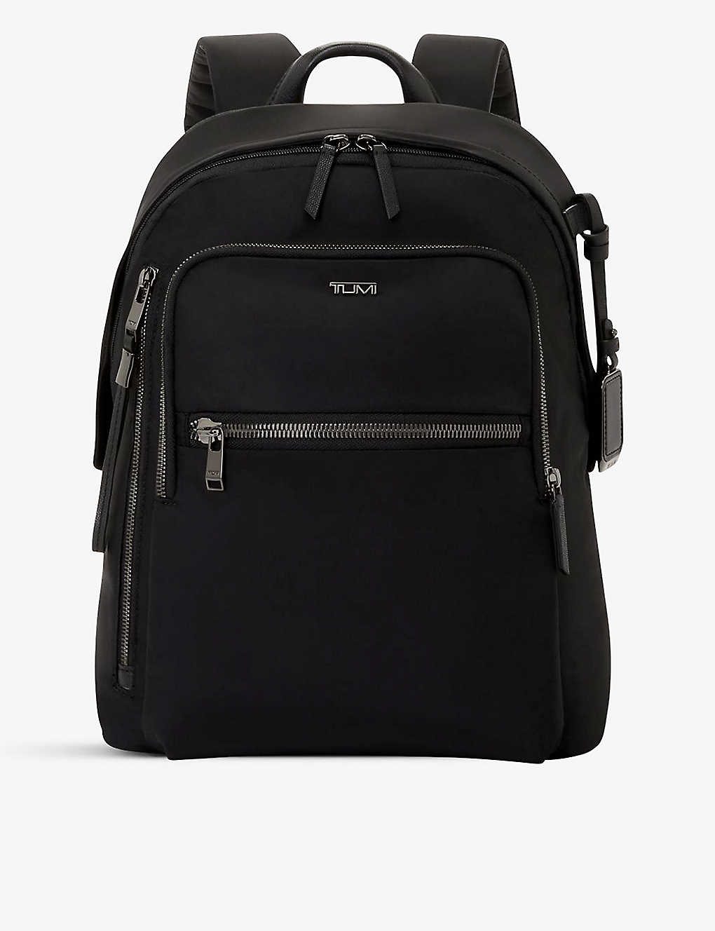 Tumi Halsey Zip-pocket Branded Nylon Backpack In Black/gunmetal
