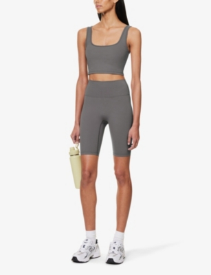 Adanola Womens Dark Grey Core Square-neck Stretch-woven Bra In Dark Grey