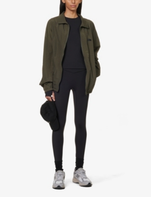 ADANOLA: Fitted long-sleeved stretch-woven T-shirt