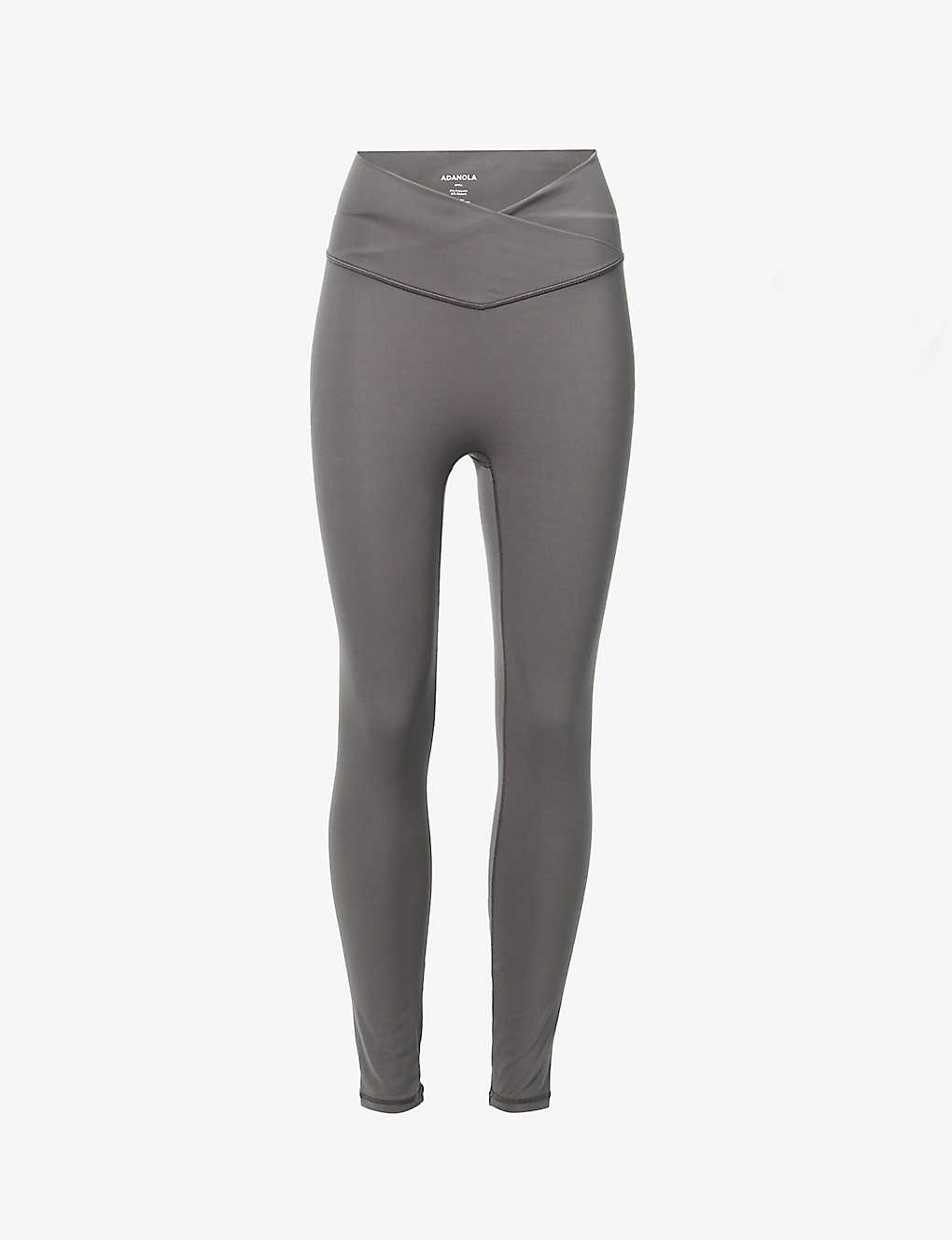 Adanola Womens Dark Grey Ultimate Wrap-over High-rise Stretch-jersey Leggings