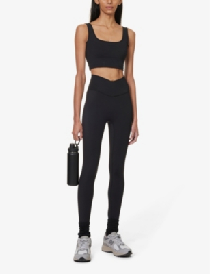 Adanola Womens Black Ultimate Wrap-over High-rise Stretch-woven Leggings Xl In Black