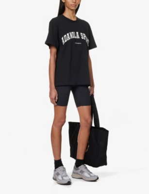 Shop Adanola Women's Black Core Relaxed-fit Cotton-jersey T-shirt