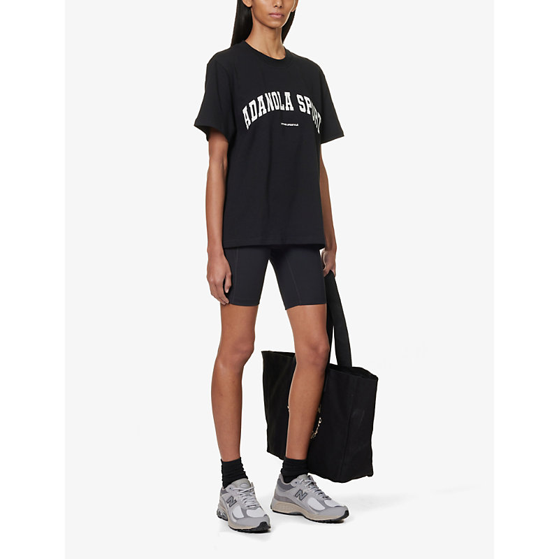 Shop Adanola Womens Black Core Relaxed-fit Cotton-jersey T-shirt