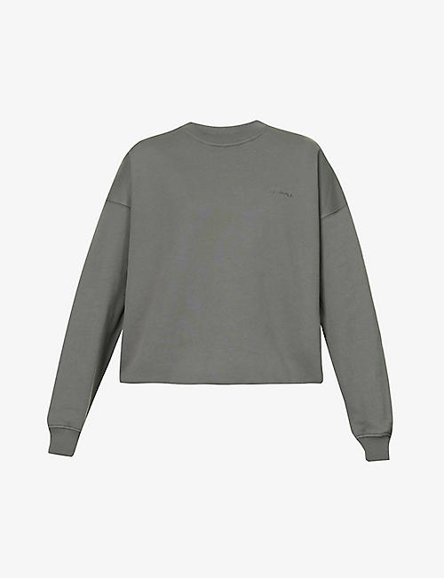 ADANOLA: Logo-embroidered oversized cotton-jersey sweatshirt