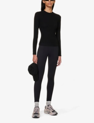 ADANOLA: Fitted long-sleeved stretch-cotton T-shirt