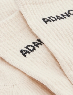 ADANOLA: Logo-intarsia ribbed pack of three stretch-bamboo blend socks