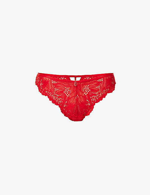 AUBADE: Floral-patterned mid-rise stretch-lace briefs