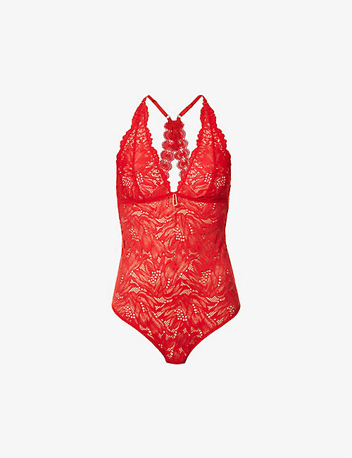 AUBADE: Floral-lace woven body