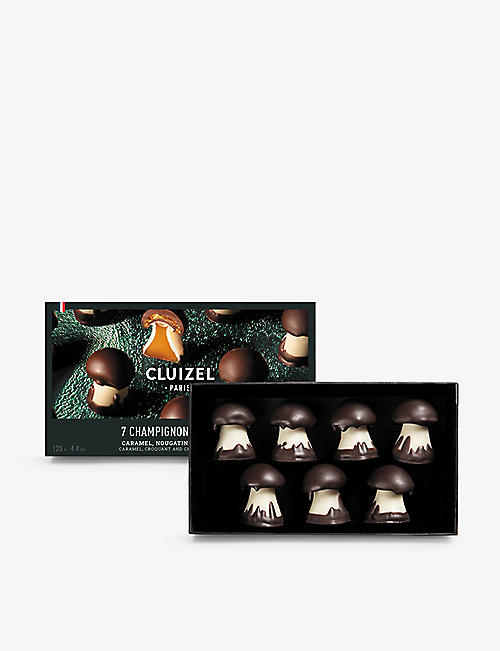 MICHEL CLUIZEL: Champignons Caramel mushroom-shaped chocolates box of seven