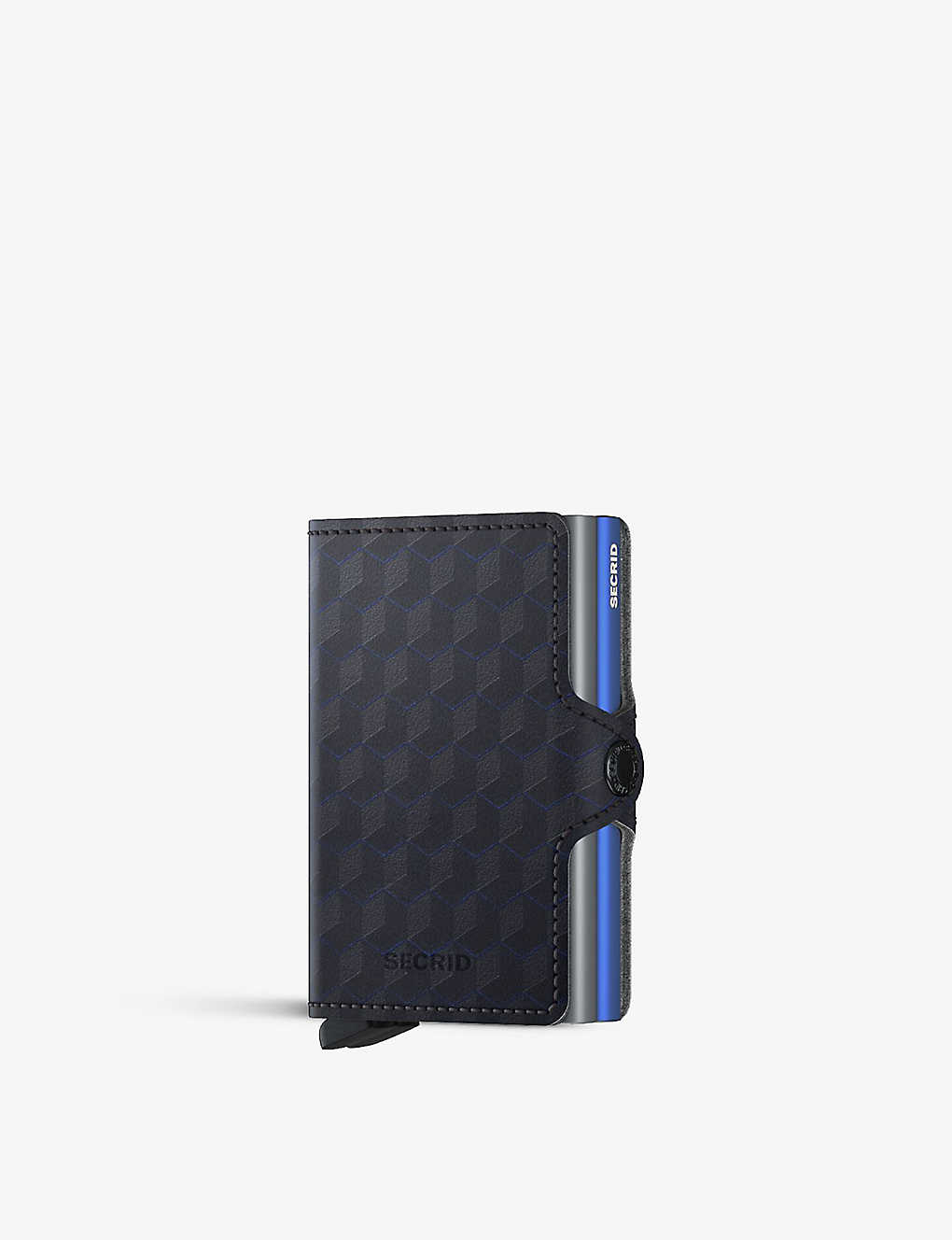 Secrid Top-titanium-blue Twinwallet Leather And Aluminium Card Holder