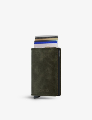 SECRID: Slimwallet Vintage leather and aluminium cardholder