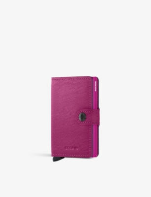 Secrid Mc-fuchsia Miniwallet Grained-leather And Aluminium Wallet