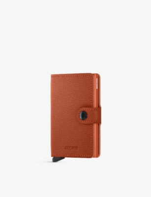 Secrid Mc-pumpkin Miniwallet Crisple Leather And Aluminium Wallet