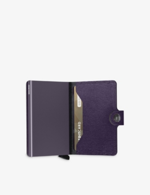Shop Secrid Mc-purple Miniwallet Crisple Leather And Aluminium Wallet