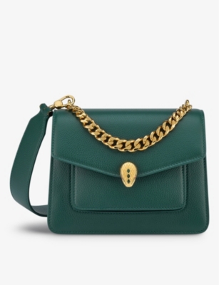 BVLGARI BVLGARI WOMENS EMERALD GREEN SERPENTI FOREVER LEATHER CROSS-BODY BAG,63394642