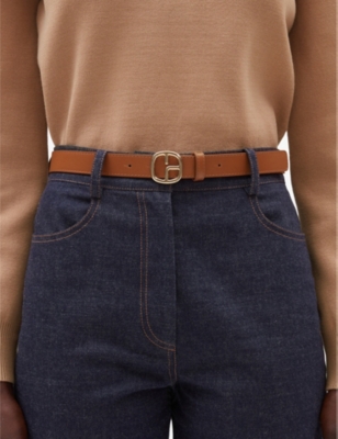 Shop Claudie Pierlot Women's Bruns Logo-buckle Leather Belt
